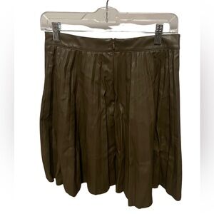 Faux Leather Pleated Skirt